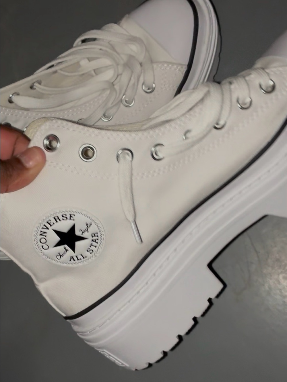 Converse White Lace-Up Platform Chuck Taylor All Star Boots